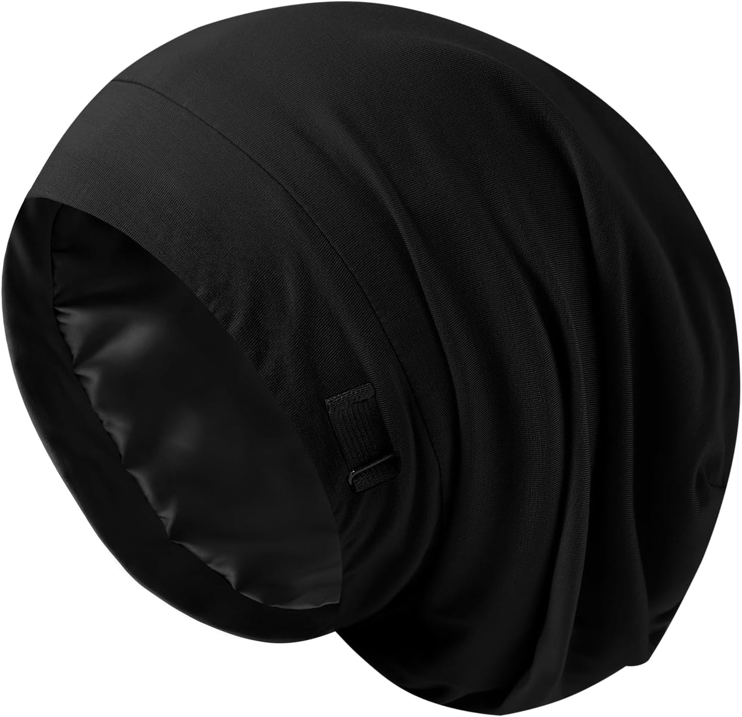 Silk Bonnet for Sleeping Women, Adjustable Silky Satin Lined Sleep Cap, Silk Hair Wrap Slouch Beanie Hat